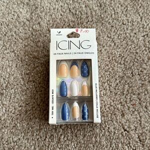 Cute nails in the brand icing